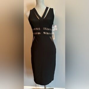 New NWT Bisou Bisou by Michele Bohbot Gorgeous Black Dress size 2